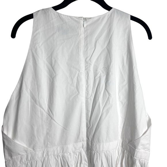 J.Crew NEW! White Cotton sleeveless midi dress with full skirt NWT SZ18 - Picture 5 of 9